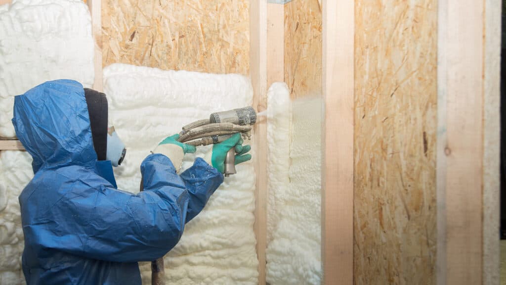 Wall insulation work