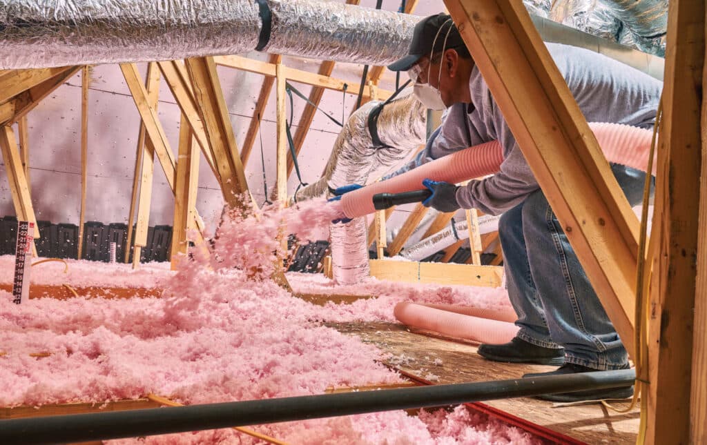 Home insulation close-up